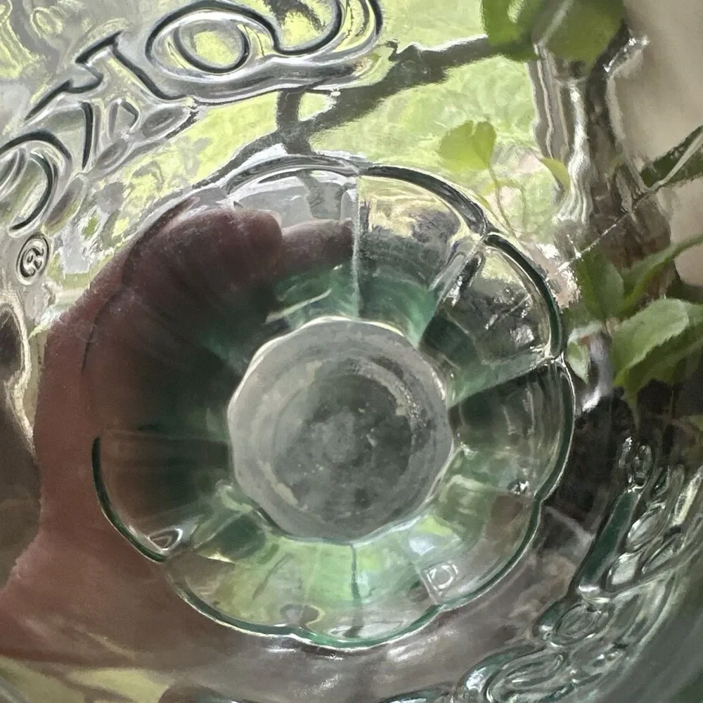 Coca Cola Contour Drinking Glasses Set of 3 Green Embossed Logo 7” Tall Large